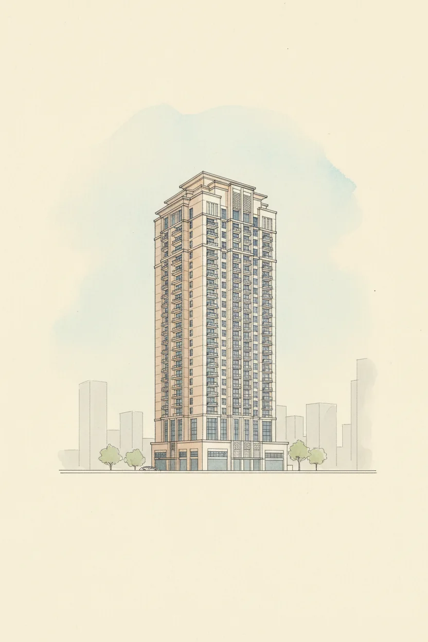 Drawing of Arabian Tower
