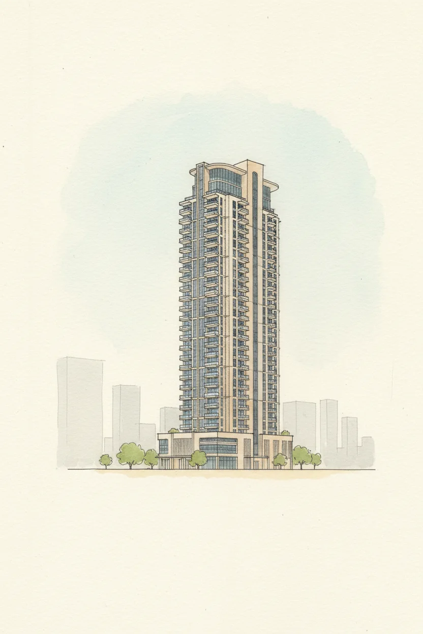 Drawing of Ashai Tower