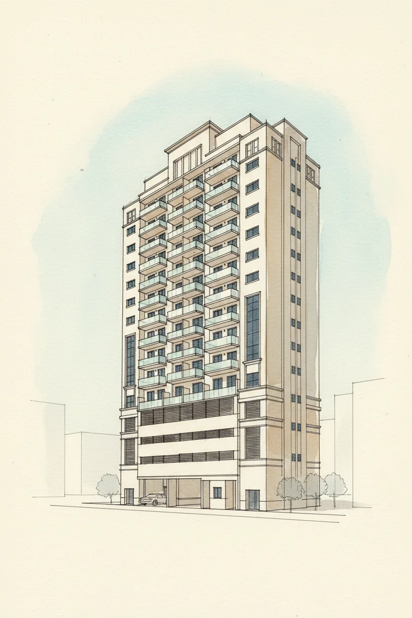 Drawing of BAB ALQarya Tower