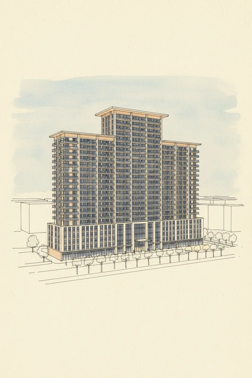 Drawing of Binghatti Amberhall