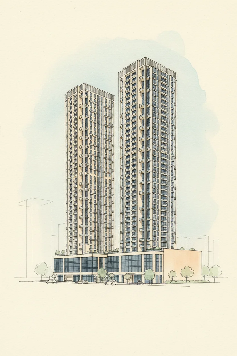 Drawing of Binghatti Gardenia