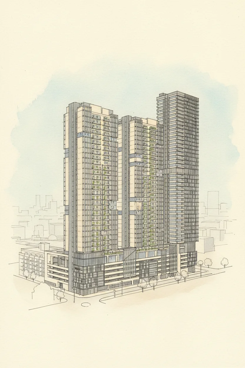 Drawing of Bloom Towers B