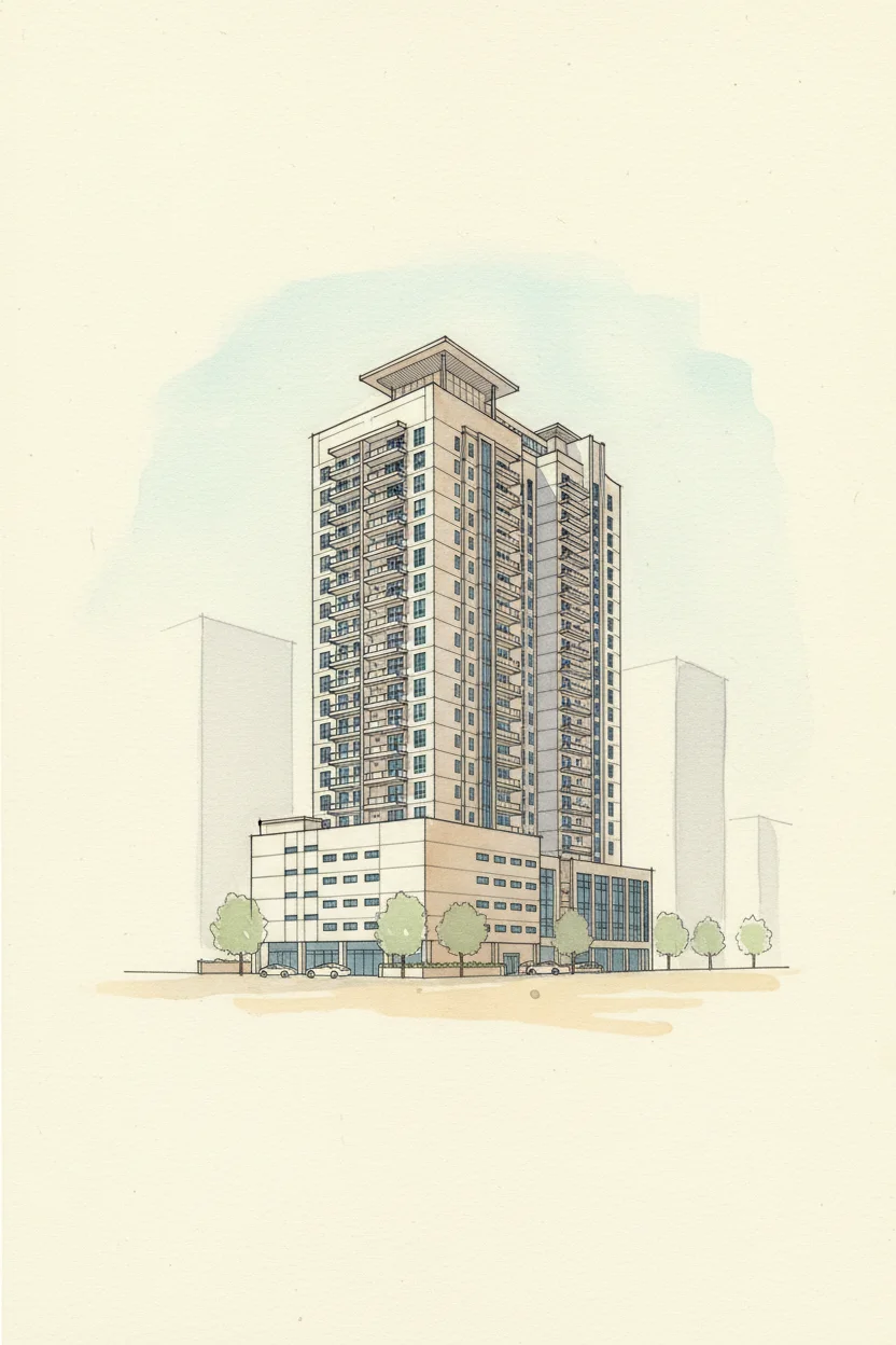 Drawing of Dorna Tower