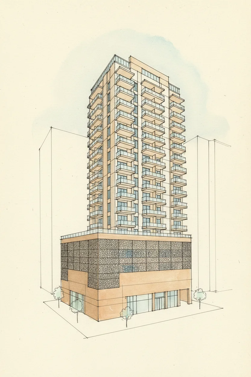 Drawing of Dunes Tower