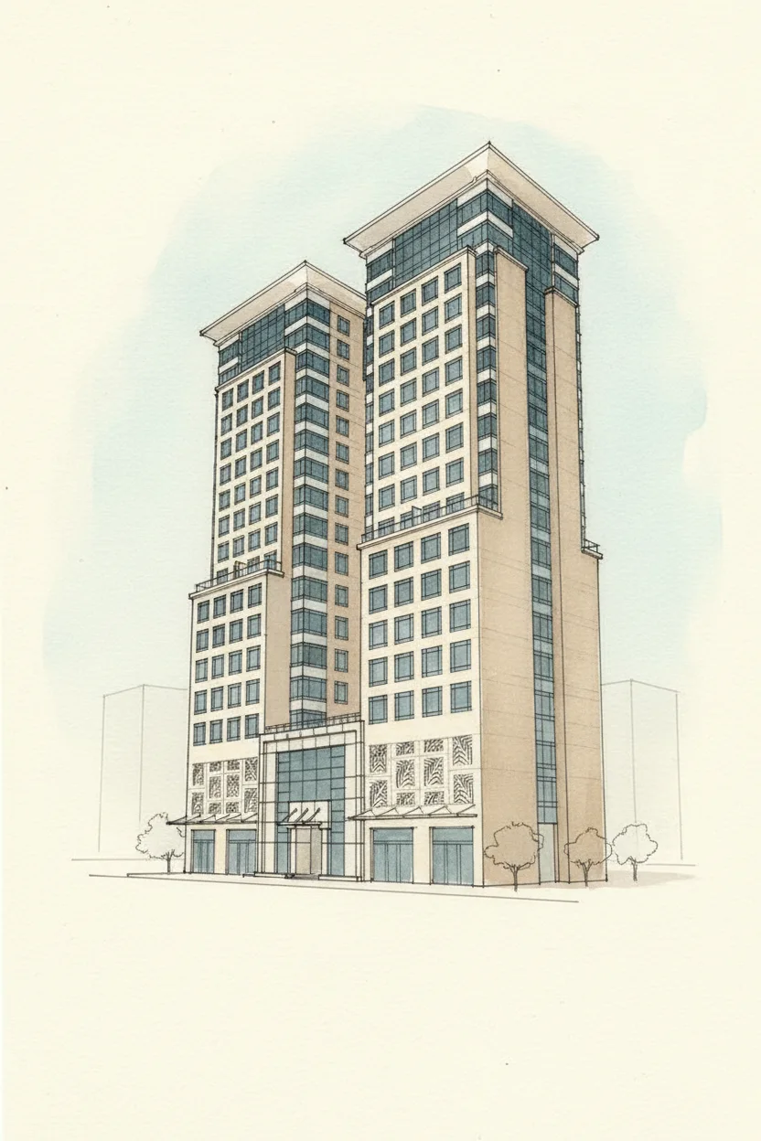 Drawing of Prime Business Centre Tower B