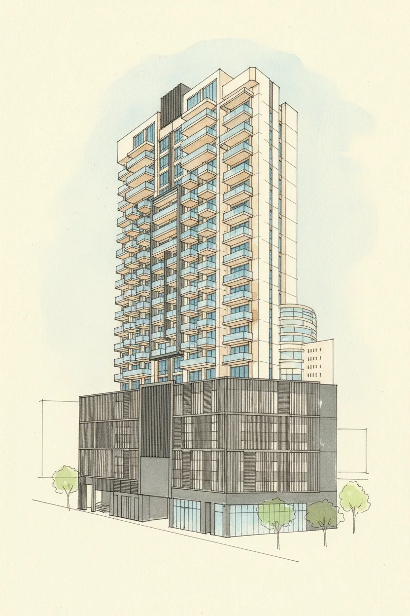 Drawing of Q Gardens Lofts 2