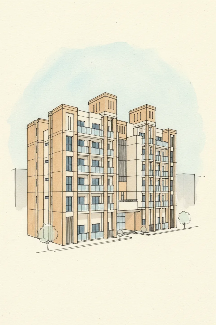 Drawing of Roxana Residence B