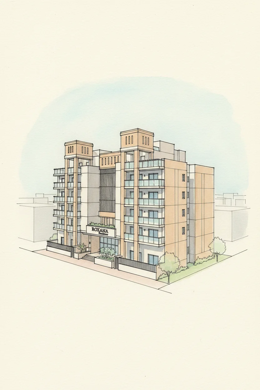 Drawing of Roxana Residence Podium