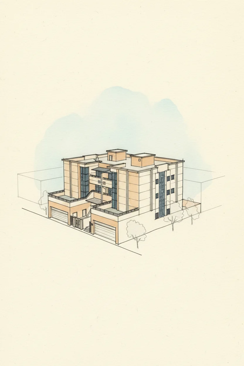 Drawing of Shamal Terraces
