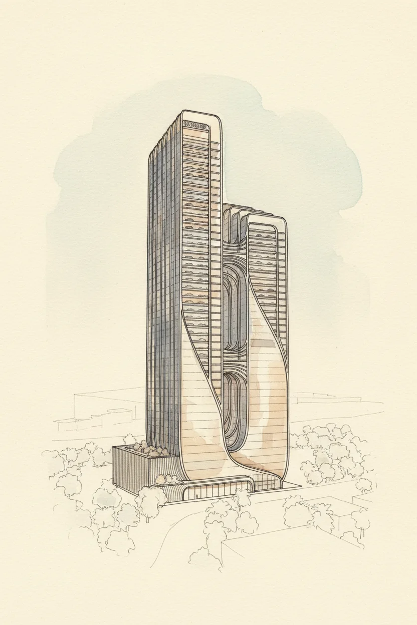 Drawing of Shape Tower
