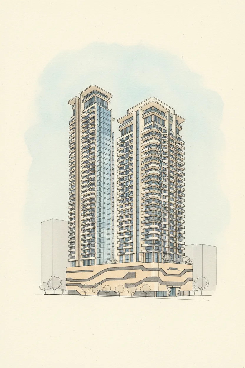 Drawing of The Orchard Place Tower A
