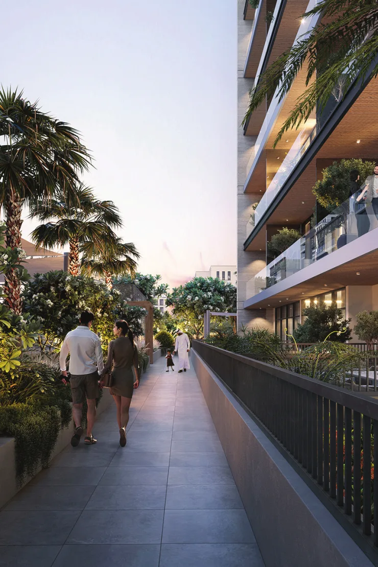 Podium garden walkway render (740x1110)