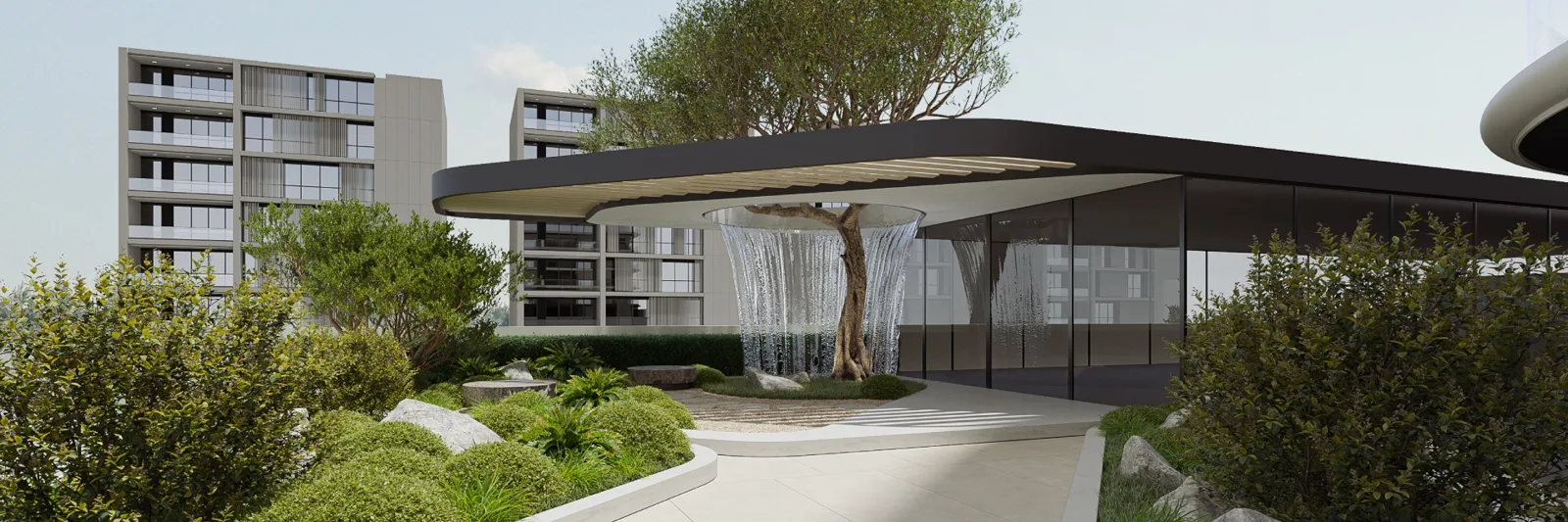 Entrance canopy / ground level exterior render