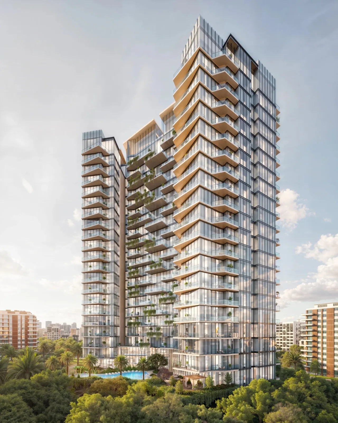 Full tower exterior render, day (1600x2000)