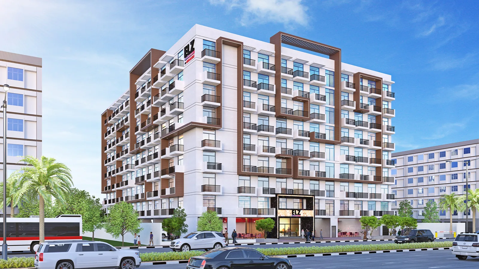 outside, full height (developer render although the building is completed; no real exterior photo on the page)