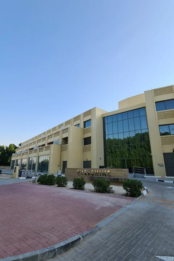 outside, front with the glass entrance