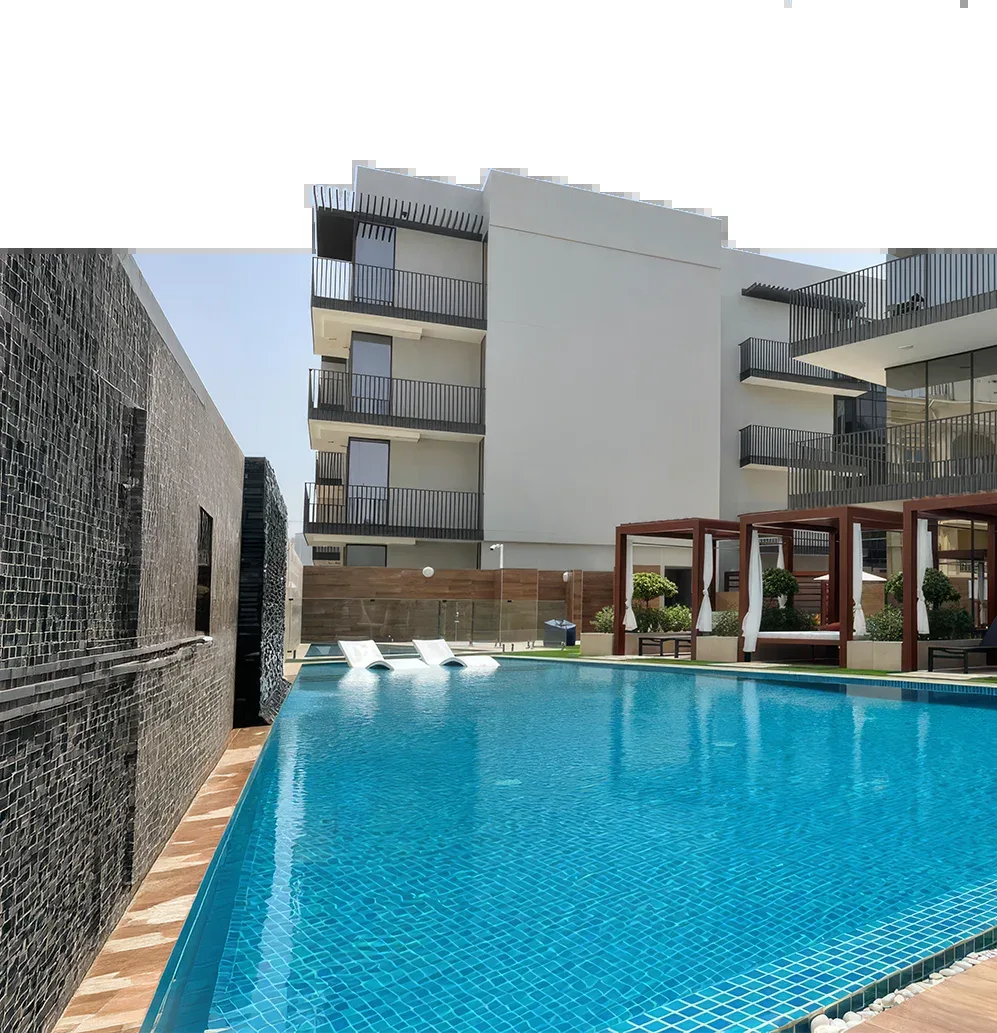 shared pool between buildings