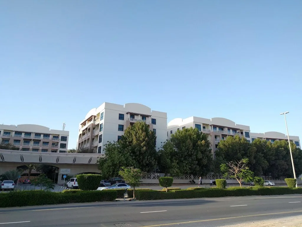 White domed Dunes Village blocks seen from the road