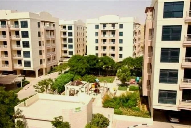 Courtyard with playground between Dunes Village blocks