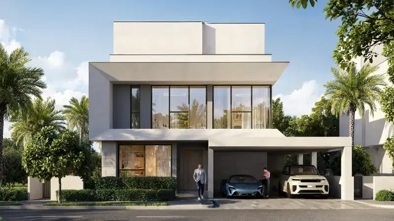 Montura villa front elevation with carport