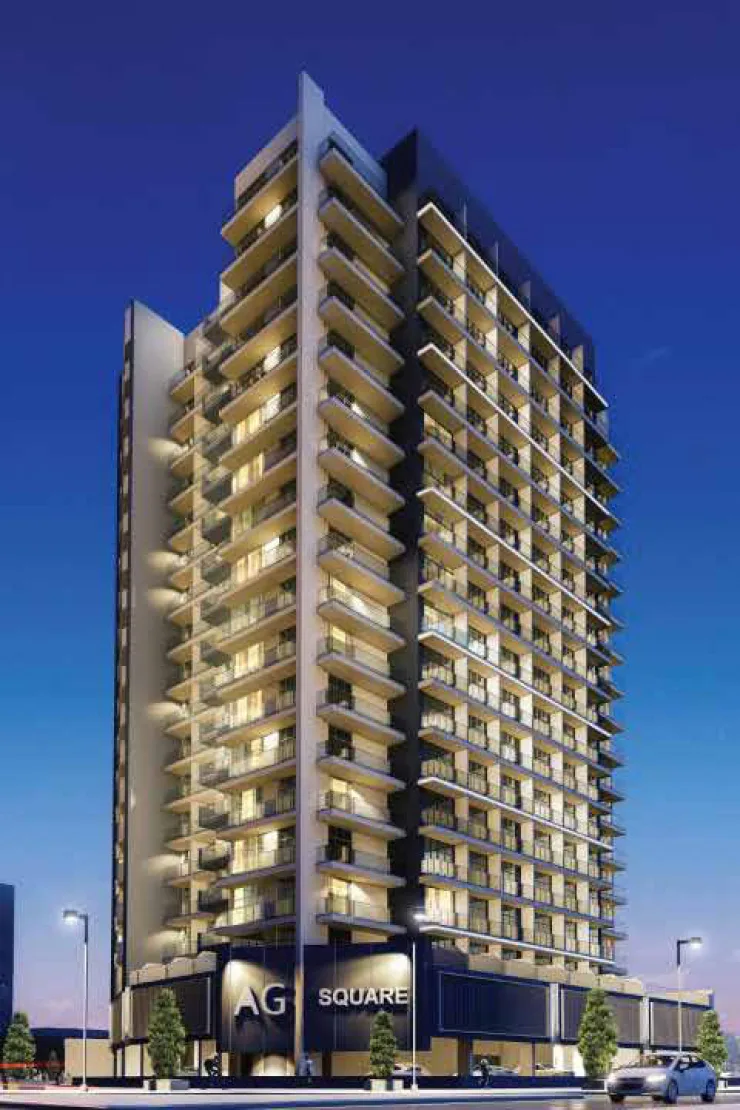 outside, full height, dusk; developer's artist's impression (740x1110 portrait)