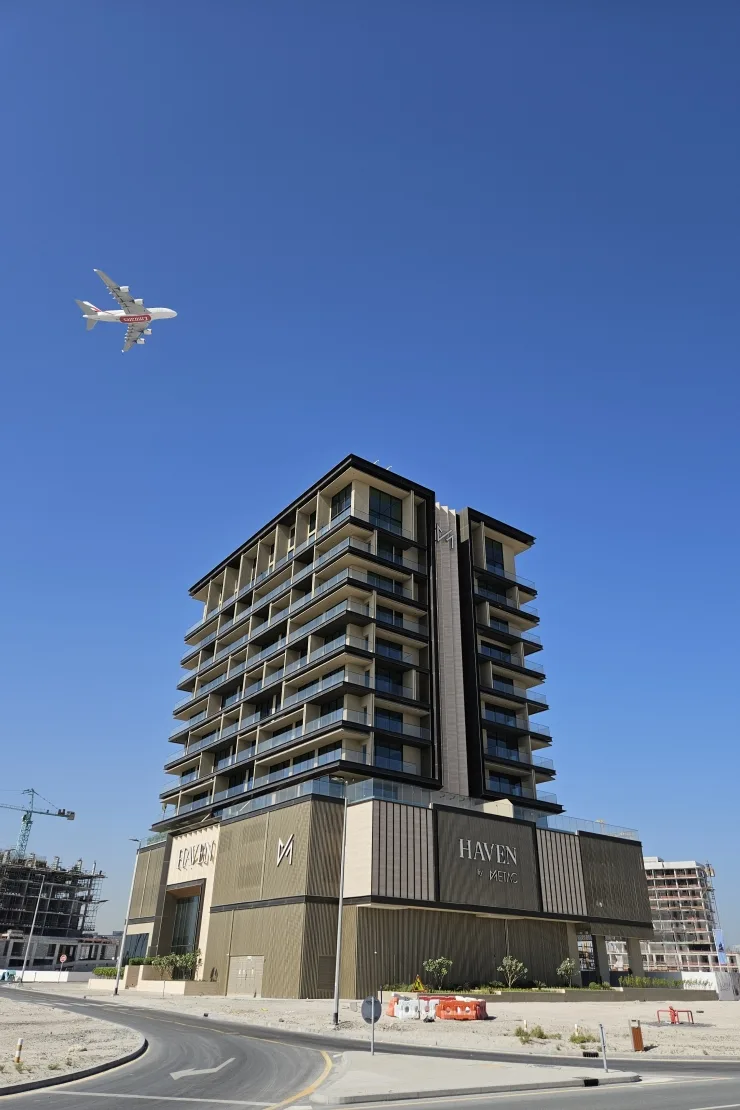 Completed Haven building from street, full height