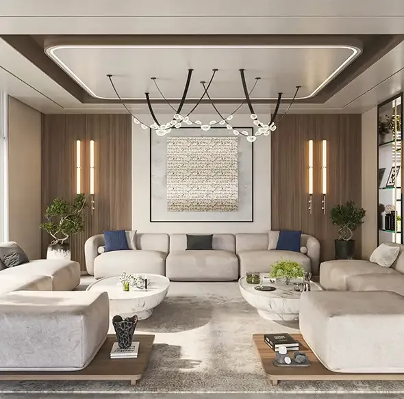 Developer render of a living room interior