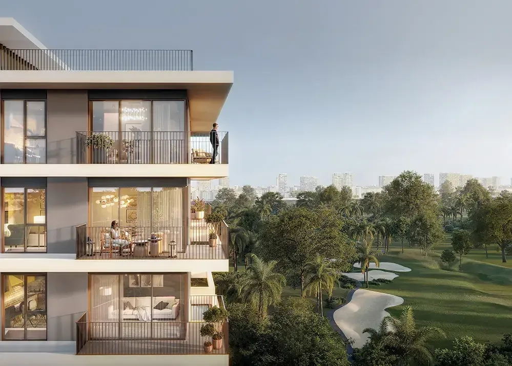 Balconies overlooking the golf course