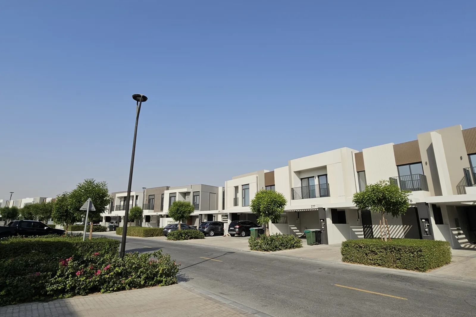 Row of townhouses along a street in Greenviews 2