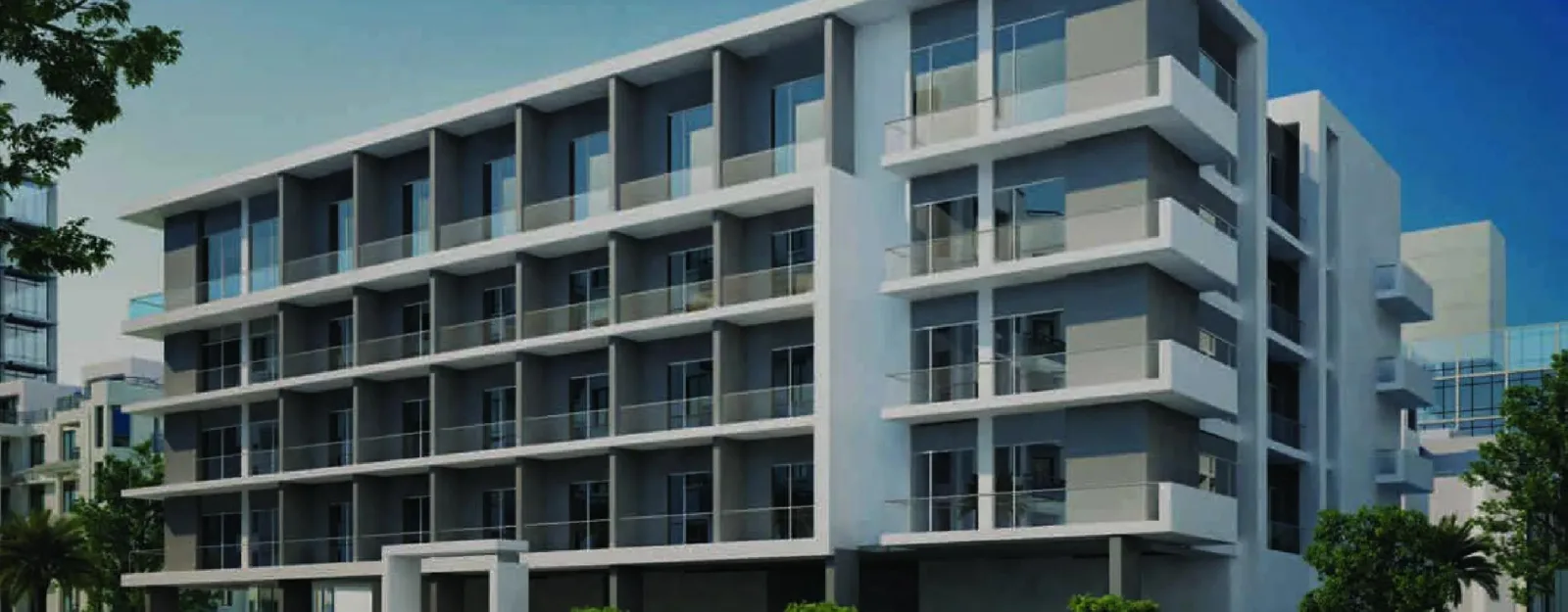 Project picture: Kappa Acca 3. Five-storey building with stepped balconies, render