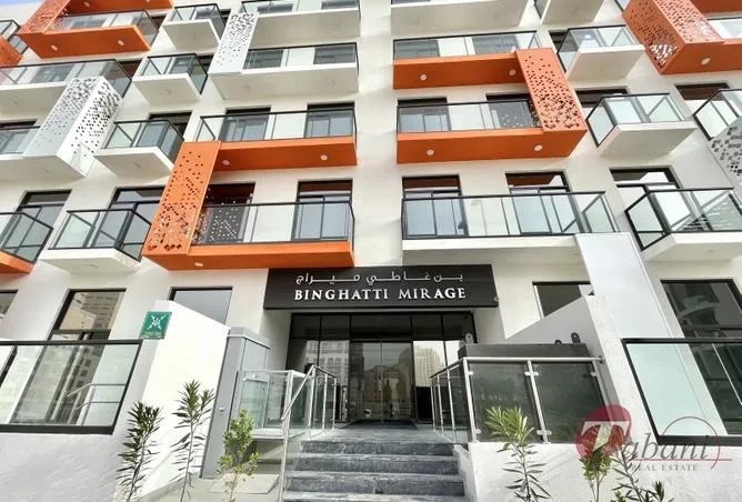 Entrance and facade with Binghatti Mirage signage