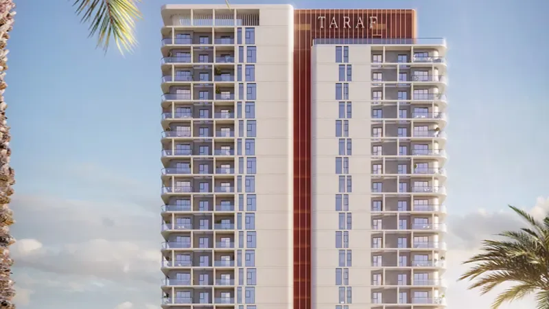 Front render of Taraf tower with crown signage