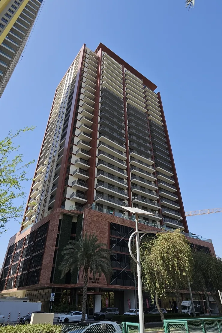Completed Hadley Heights tower seen from street level