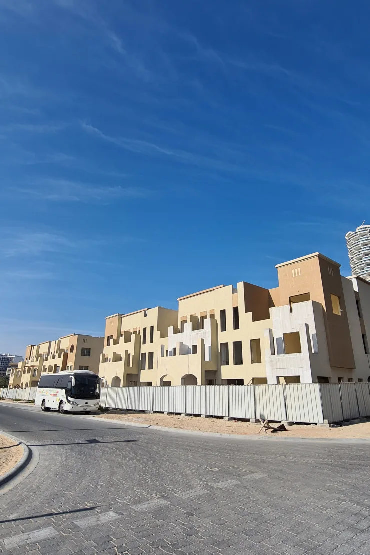 outside, row of townhouses from the street