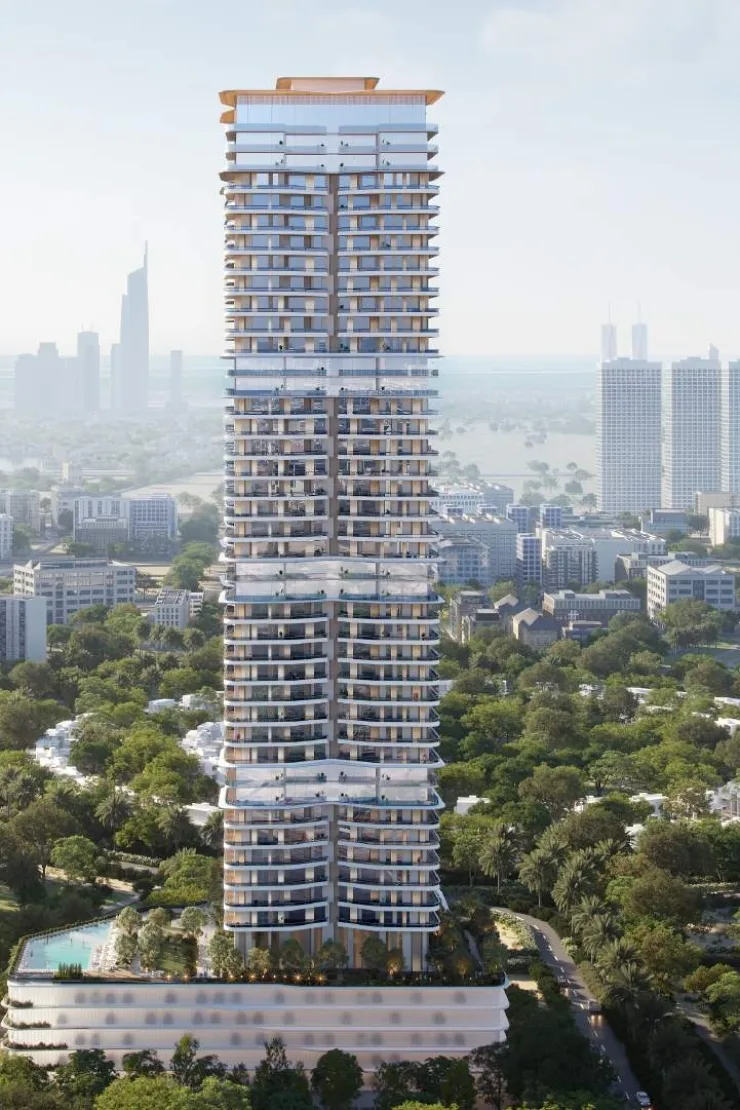Full tower with crown, podium and rooftop pool