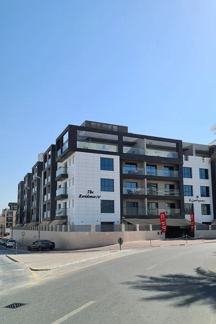Corner view with 'The Residence IV' signage
