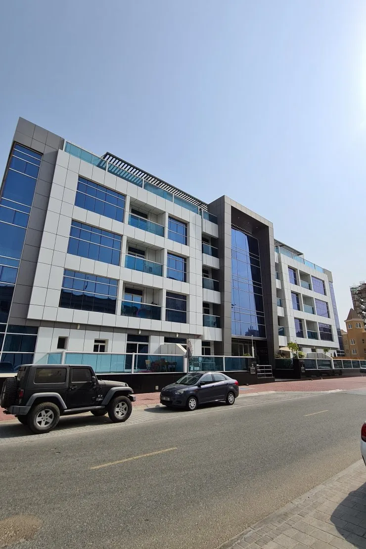 Street view of the five-storey building