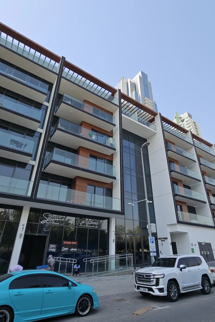 Street view of Westview Terrace with signage