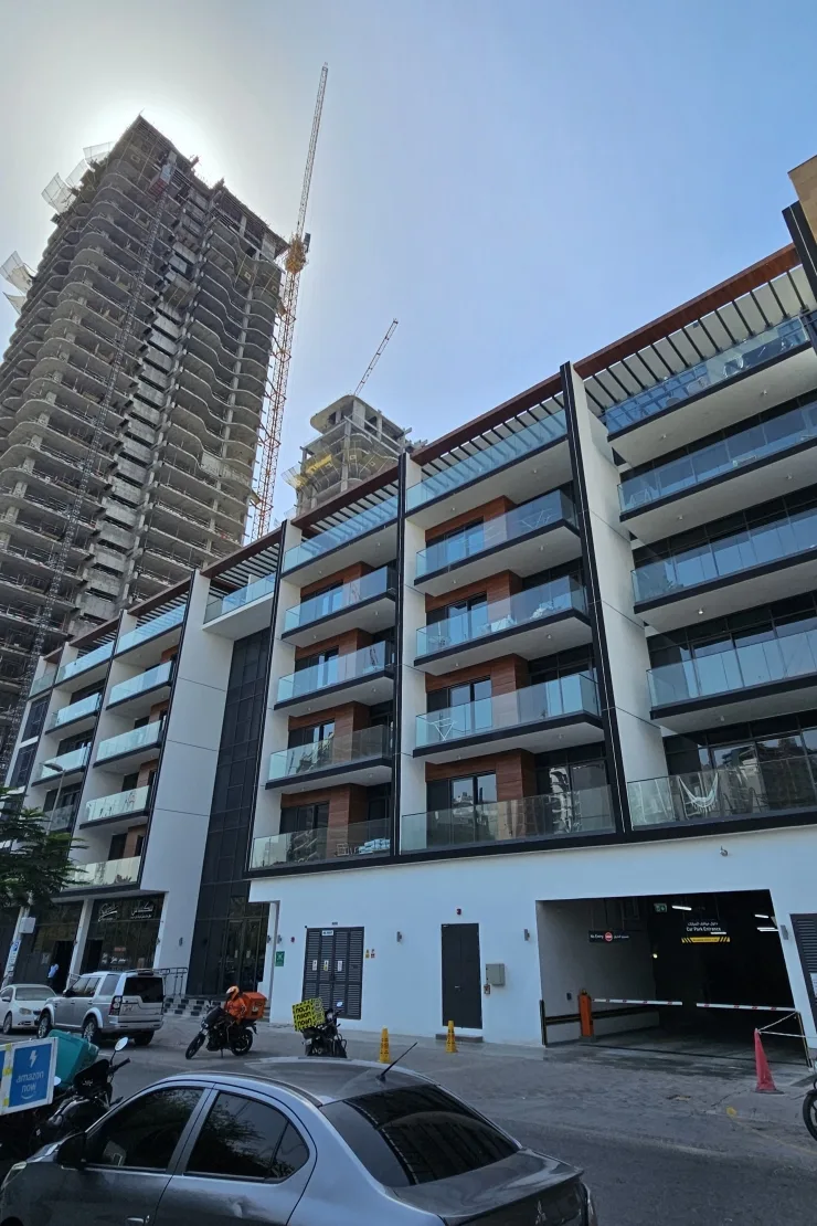 Westview Terrace facade and parking entrance