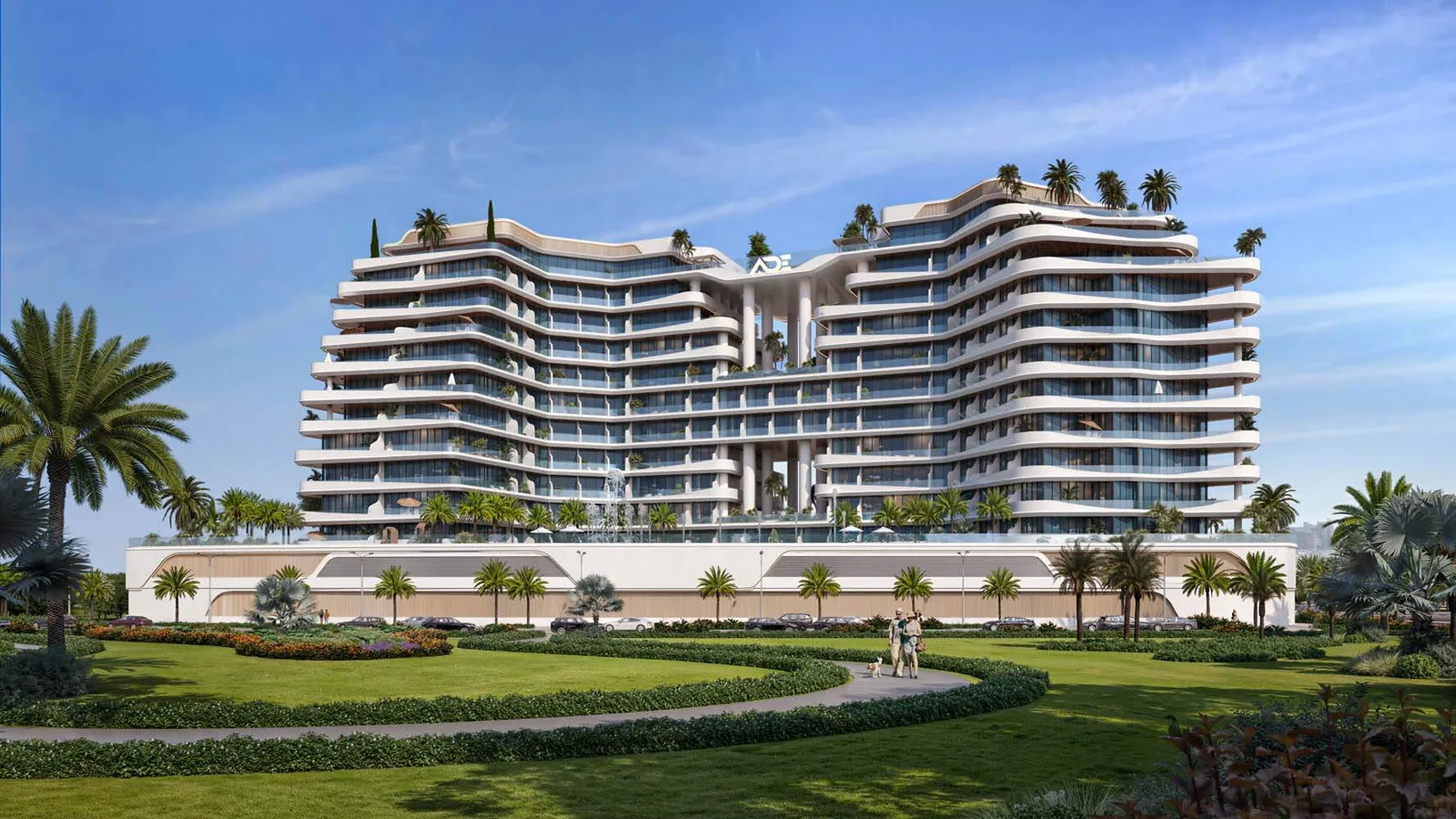 Front exterior render of the whole building, day (1777x1000)