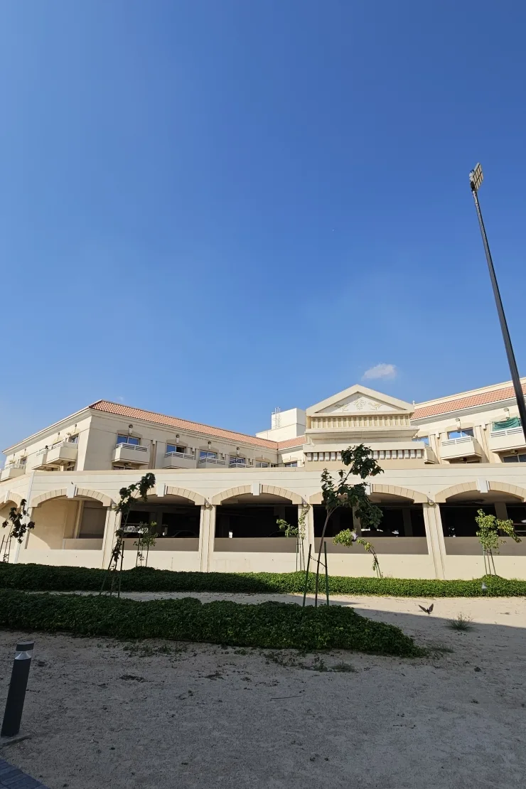 outside, front with arcade